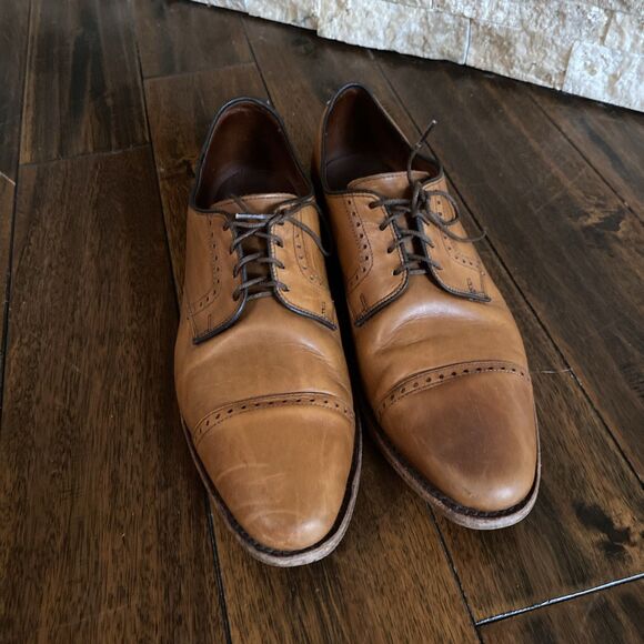 Allen Edmonds Clifton Oxford Brogue Cap-Toe Men Shoes Leather Honey Brown 12-D main image 3